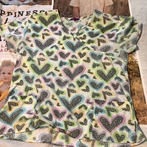 Leopard hearts scrub set